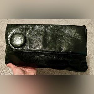 GOLDENBLEU made in Italy purse in black distressed leather